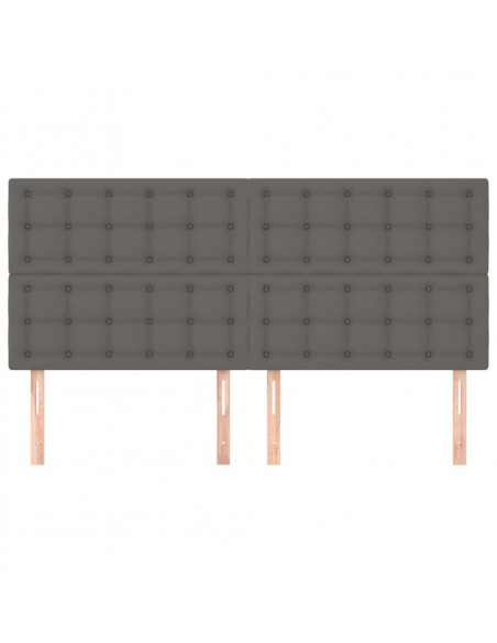Testiere 4 pz Grigie 100x5x78/88 cm in Similpelle