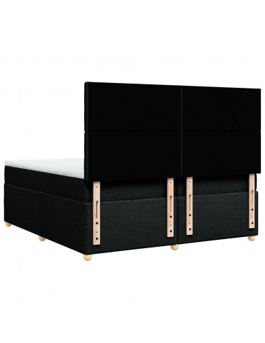 Giroletto a Molle con Materasso Nero 200x200 cm in Tessuto