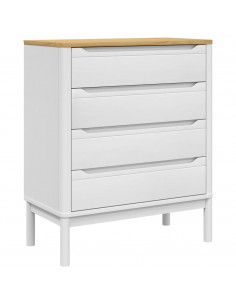 Cassettiera FLORO Bianca in Legno Massello di Pino 2
