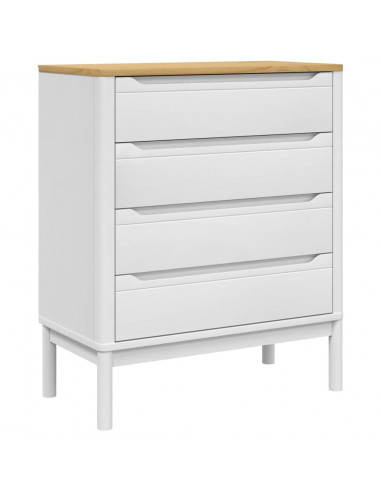 Cassettiera FLORO Bianca in Legno Massello di Pino