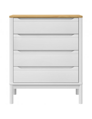 Cassettiera FLORO Bianca in Legno Massello di Pino