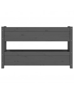 Fioriera Grigia 112x25x66 cm in Legno Massello di Pino