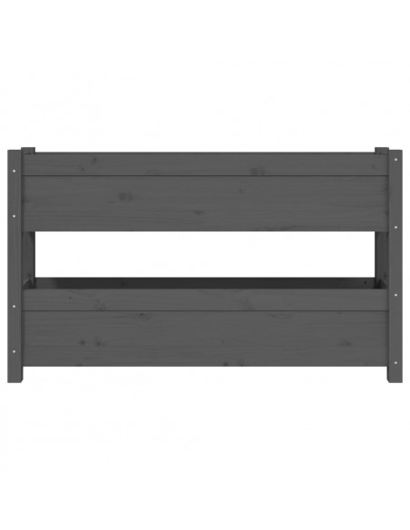Fioriera Grigia 112x25x66 cm in Legno Massello di Pino