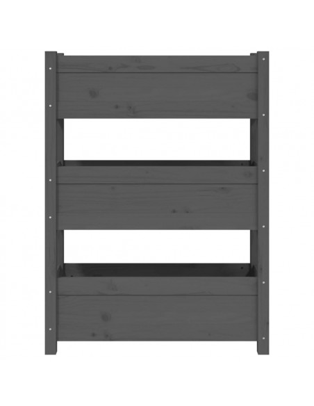 Fioriera Grigia 77x25x104,5 cm in Legno Massello di Pino