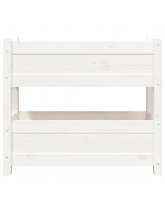 Fioriera Bianca 77x25x66 cm in Legno Massello di Pino