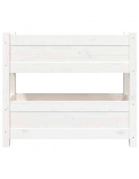 Fioriera Bianca 77x25x66 cm in Legno Massello di Pino
