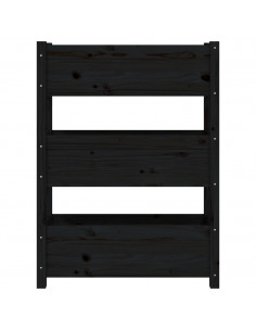 Fioriera Nera 77x25x104,5 cm in Legno Massello di Pino