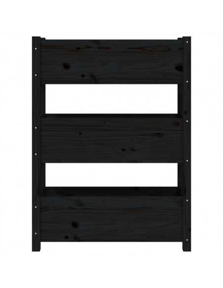 Fioriera Nera 77x25x104,5 cm in Legno Massello di Pino