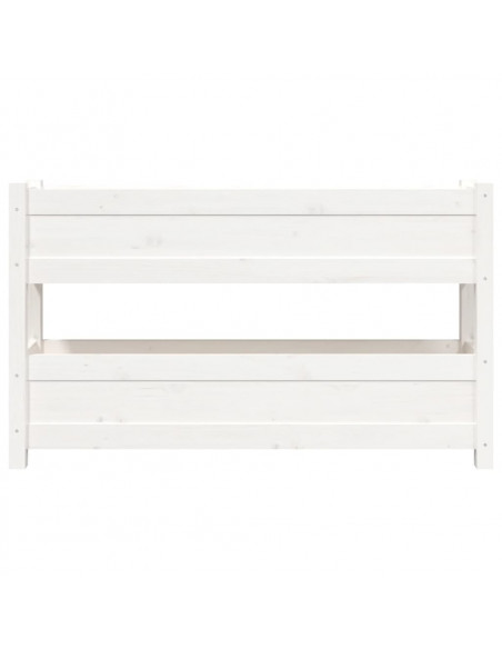 Fioriera Bianca 112x25x66 cm in Legno Massello di Pino