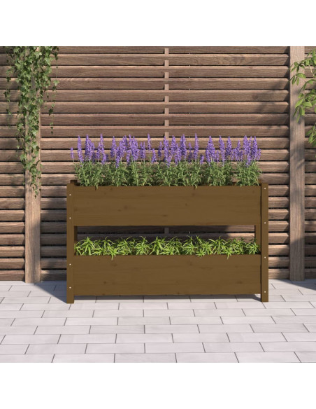 Fioriera Miele 112x25x66 cm in Legno Massello di Pino
