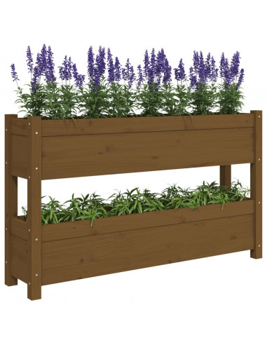 Fioriera Miele 112x25x66 cm in Legno Massello di Pino