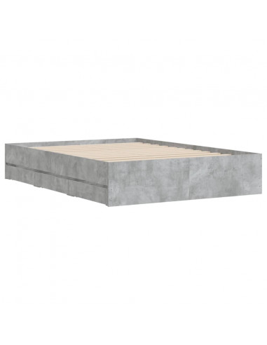 Giroletto Cassetti Grigio Cemento 135x190 cm Legno Multistrato