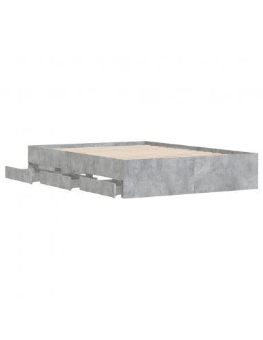 Giroletto Cassetti Grigio Cemento 135x190 cm Legno Multistrato