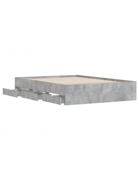 Giroletto Cassetti Grigio Cemento 135x190 cm Legno Multistrato