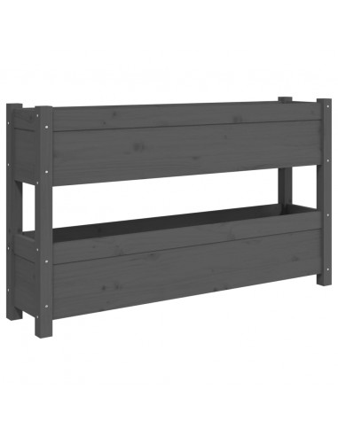 Fioriera Grigia 112x25x66 cm in Legno Massello di Pino