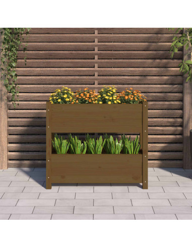 Fioriera Miele 77x25x66 cm in Legno Massello di Pino