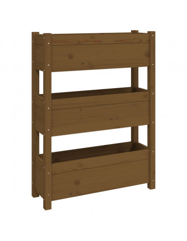 Fioriera Miele 77x25x104,5 cm in Legno Massello di Pino