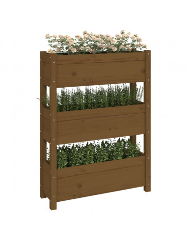 Fioriera Miele 77x25x104,5 cm in Legno Massello di Pino