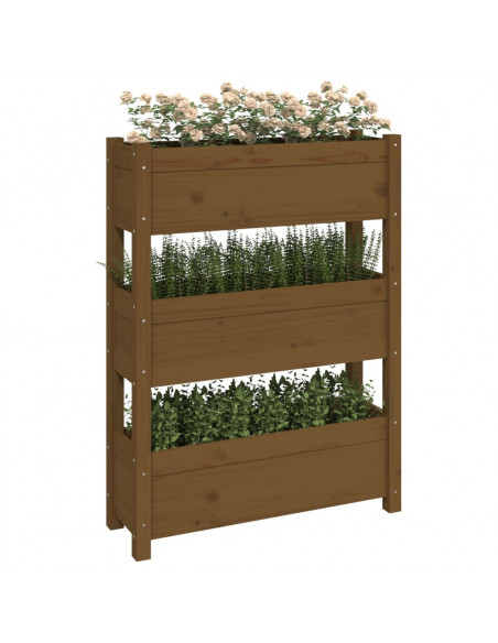 Fioriera Miele 77x25x104,5 cm in Legno Massello di Pino