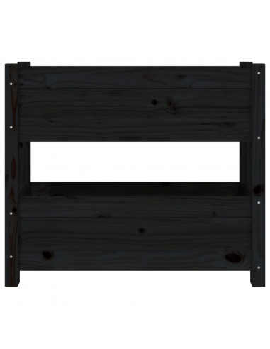 Fioriera Nera 77x25x66 cm in Legno Massello di Pino