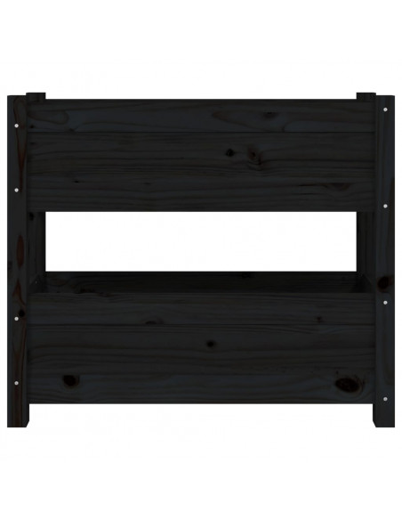 Fioriera Nera 77x25x66 cm in Legno Massello di Pino