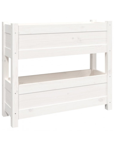 Fioriera Bianca 77x25x66 cm in Legno Massello di Pino