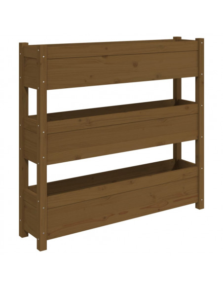 Fioriera Miele 112x25x104,5 cm in Legno Massello di Pino