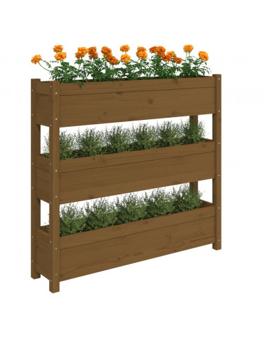 Fioriera Miele 112x25x104,5 cm in Legno Massello di Pino