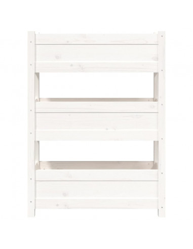 Fioriera Bianca 77x25x104,5 cm in Legno Massello di Pino