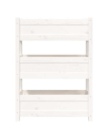 Fioriera Bianca 77x25x104,5 cm in Legno Massello di Pino