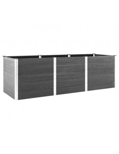 Fioriera Rialzata da Giardino Grigia 300x50x91 cm in WPC