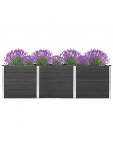 Fioriera Rialzata da Giardino Grigia 300x50x91 cm in WPC