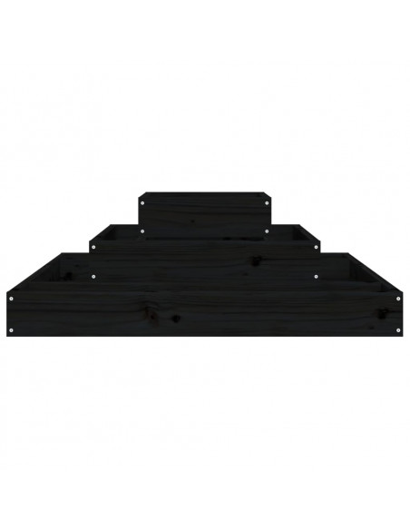 Fioriera Nera 80x80x27 cm in Legno Massello di Pino