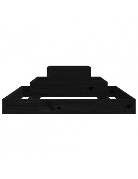 Fioriera Nera 80x80x27 cm in Legno Massello di Pino