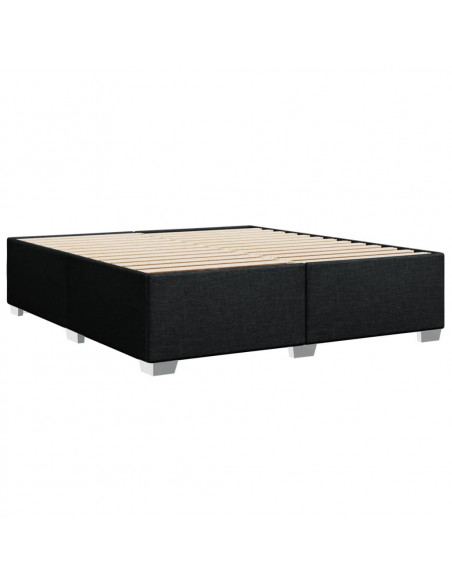Giroletto a Molle con Materasso Nero 180x200 cm in Tessuto