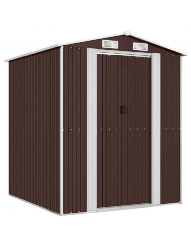 Capanno da Giardino Marrone Scuro 192x191x223cm Acciaio Zincato