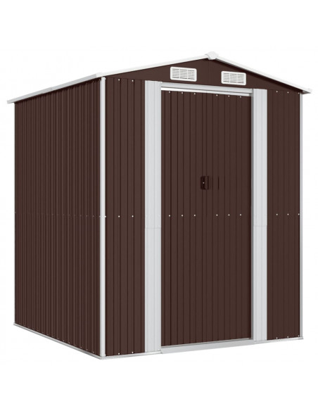 Capanno da Giardino Marrone Scuro 192x191x223cm Acciaio Zincato