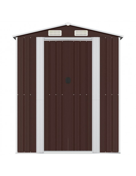 Capanno da Giardino Marrone Scuro 192x191x223cm Acciaio Zincato