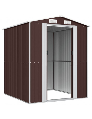 Capanno da Giardino Marrone Scuro 192x191x223cm Acciaio Zincato