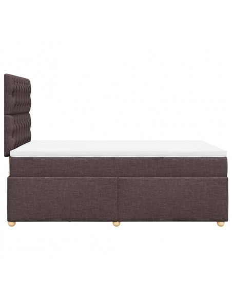 Giroletto a Molle con Materasso Marrone Scuro 120x200cm Tessuto
