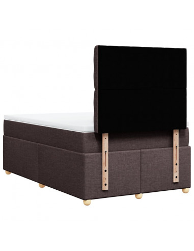 Giroletto a Molle con Materasso Marrone Scuro 120x200cm Tessuto