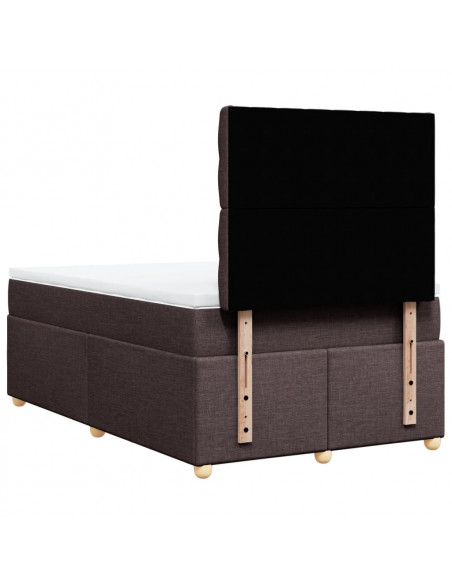 Giroletto a Molle con Materasso Marrone Scuro 120x200cm Tessuto