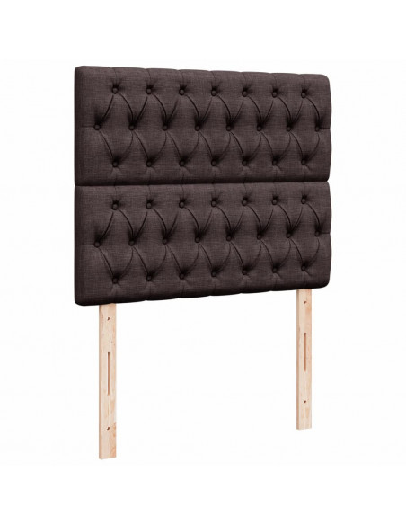 Giroletto a Molle con Materasso Marrone Scuro 120x200cm Tessuto