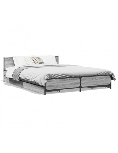 Giroletto Cassetti Grigio Sonoma 150x200 cm Legno Multistrato