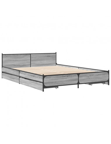 Giroletto Cassetti Grigio Sonoma 150x200 cm Legno Multistrato