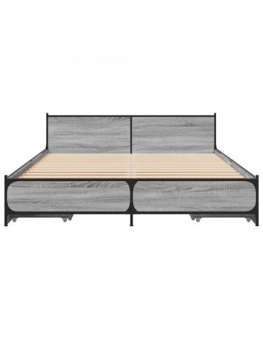 Giroletto Cassetti Grigio Sonoma 150x200 cm Legno Multistrato