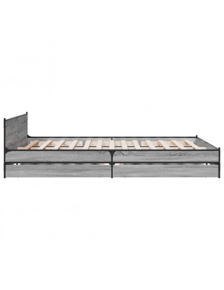 Giroletto Cassetti Grigio Sonoma 150x200 cm Legno Multistrato