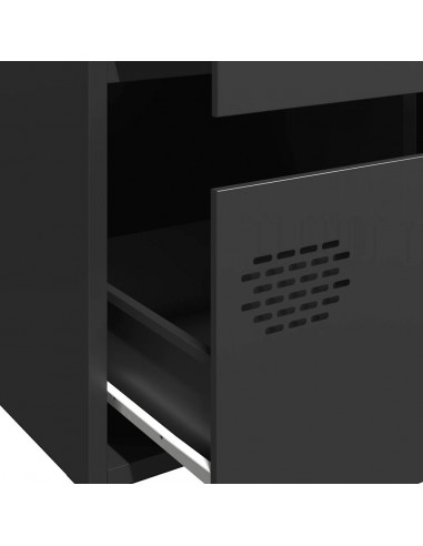 Credenza Nera 68x39x101,5 cm in Acciaio