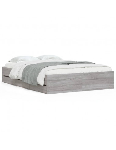 Giroletto Cassetti Grigio Sonoma 135x190 cm Legno Multistrato