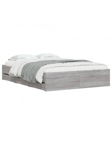 Giroletto Cassetti Grigio Sonoma 135x190 cm Legno Multistrato